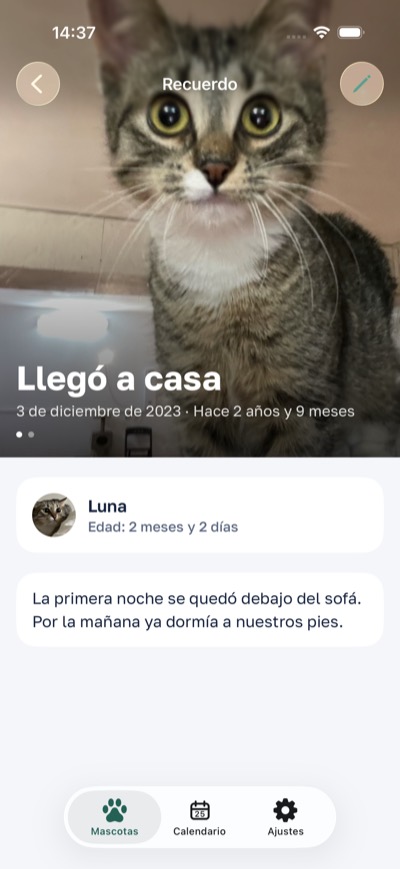 Fotos y el primer día en casa